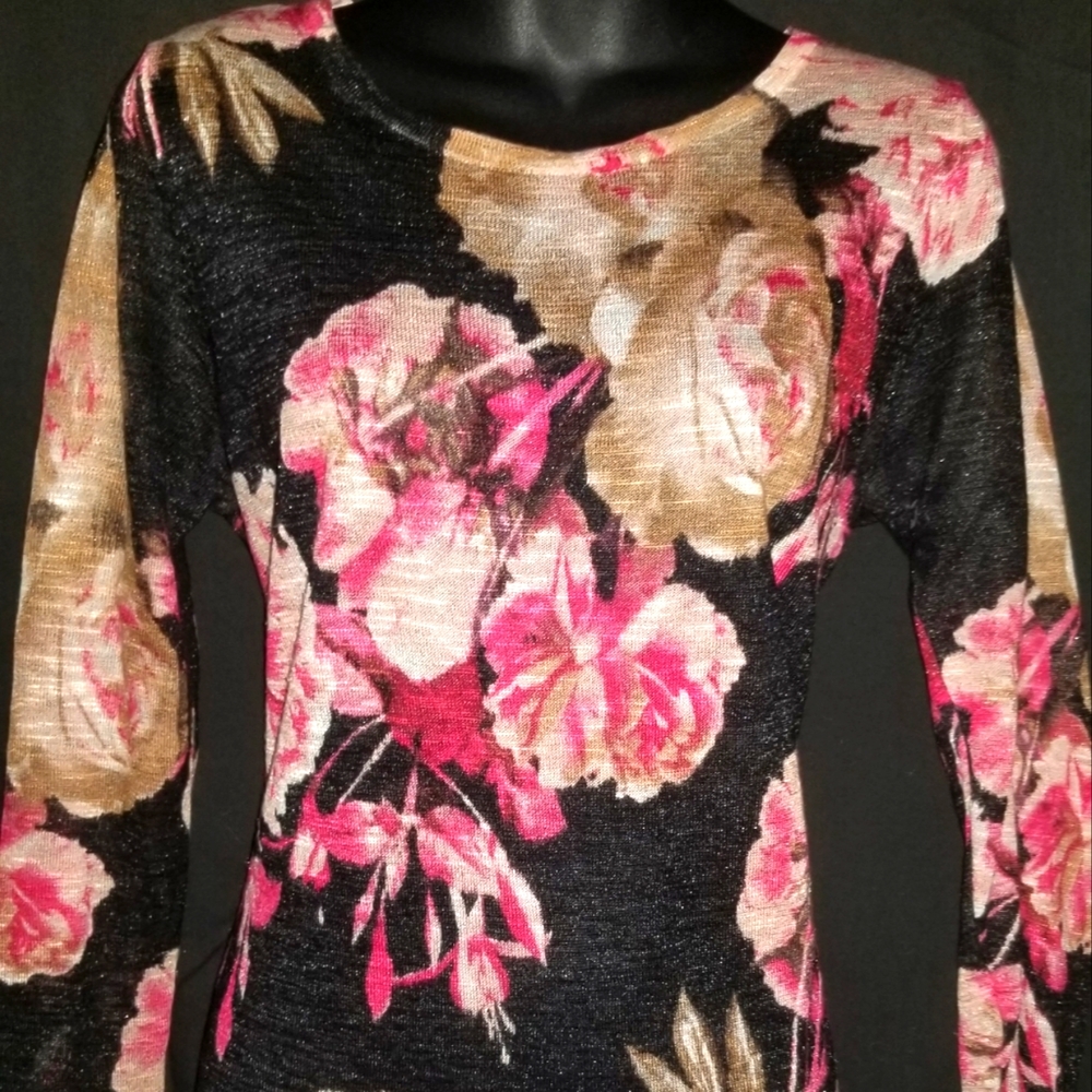 INC  floral long sleeved top